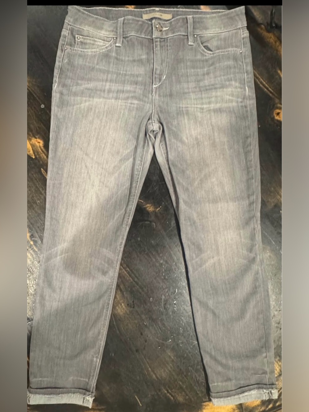 Joe's Jeans Slim Women’s Grey Washed Jeans Cuffed-Leg Look - NEW Condition!